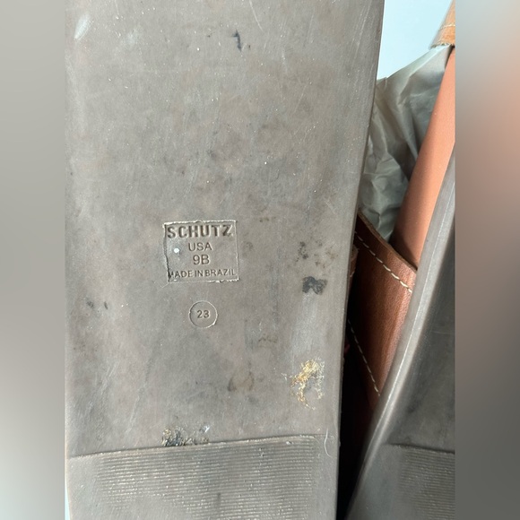 Schutz Enola Sporty Leather Sandals new wood size 9B - Picture 13 of 13